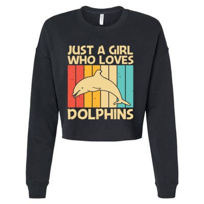 Cool Dolphin Design For Ocean Animal Dolphin Lover Cropped Pullover Crew