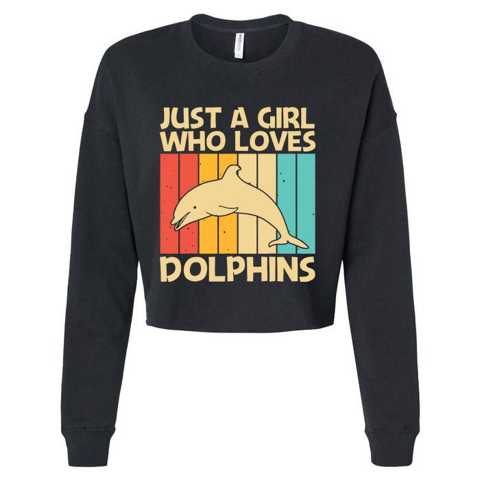 Cool Dolphin Design For Ocean Animal Dolphin Lover Cropped Pullover Crew