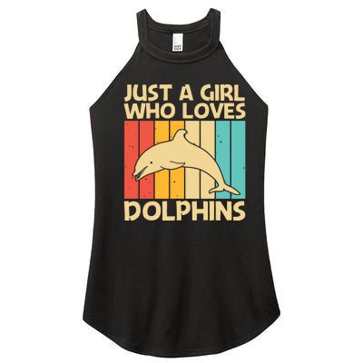 Cool Dolphin Design For Ocean Animal Dolphin Lover Women's Perfect Tri Rocker Tank