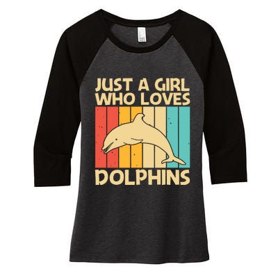 Cool Dolphin Design For Ocean Animal Dolphin Lover Women's Tri-Blend 3/4-Sleeve Raglan Shirt