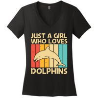 Cool Dolphin Design For Ocean Animal Dolphin Lover Women's V-Neck T-Shirt