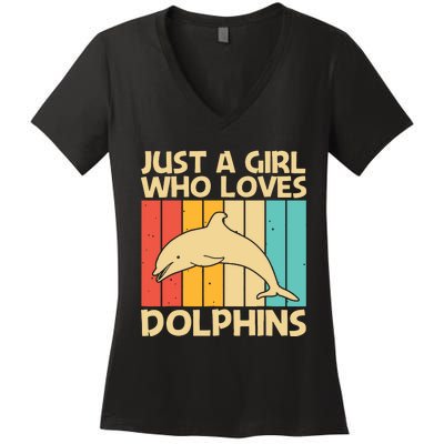 Cool Dolphin Design For Ocean Animal Dolphin Lover Women's V-Neck T-Shirt