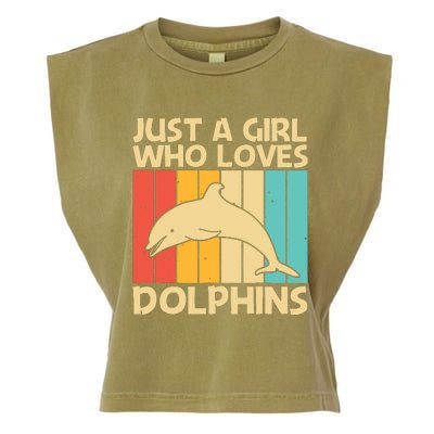 Cool Dolphin Design For Ocean Animal Dolphin Lover Garment-Dyed Women's Muscle Tee