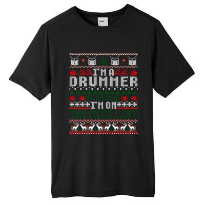 Christmas Drum Drummer Gift Ugly Xmas Sweater Gift Tall Fusion ChromaSoft Performance T-Shirt