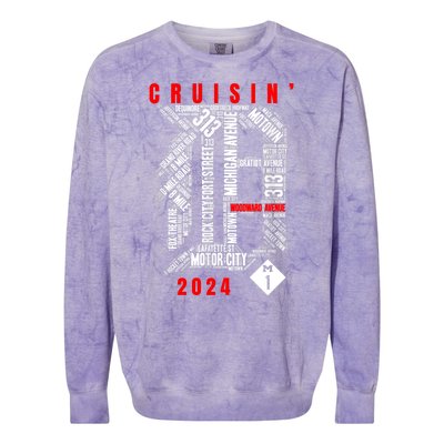 Cruisin Detroit D Woodward Avenue Ave 2024 M1 Colorblast Crewneck Sweatshirt