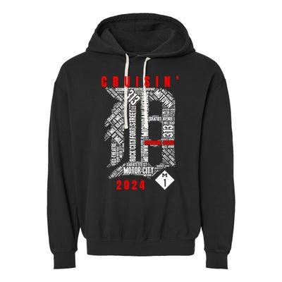 Cruisin Detroit D Woodward Avenue Ave 2024 M1 Garment-Dyed Fleece Hoodie
