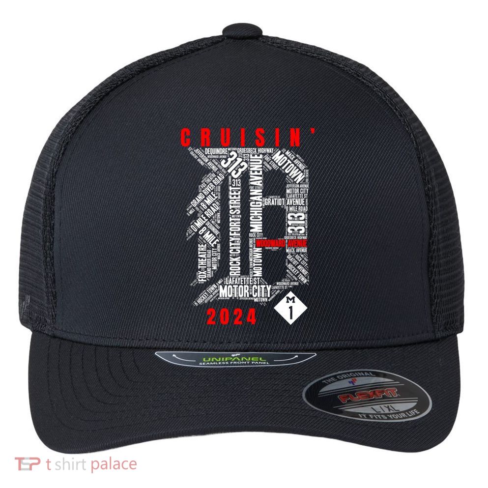 Cruisin Detroit D Woodward Avenue Ave 2024 M1 Flexfit Unipanel Trucker Cap