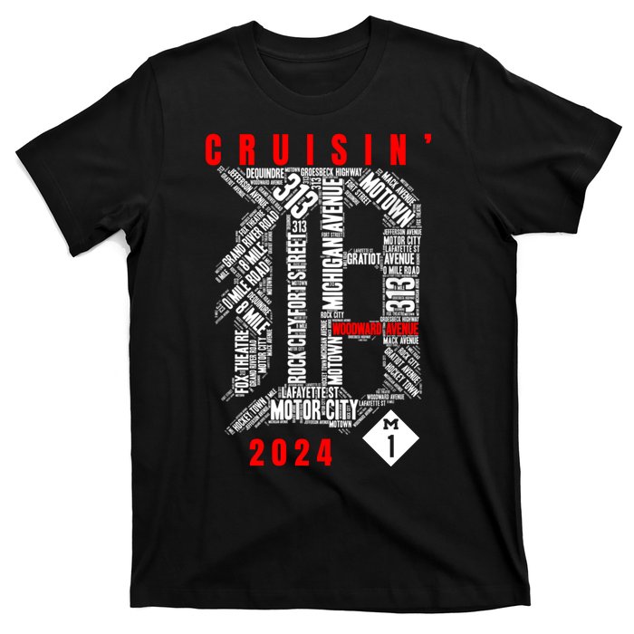 Cruisin Detroit D Woodward Avenue Ave 2024 M1 T-Shirt