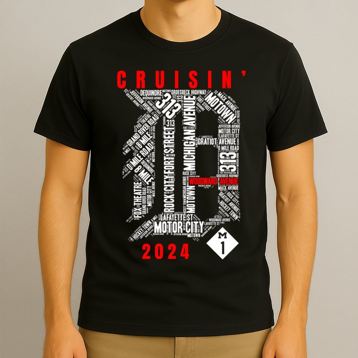 Cruisin Detroit D Woodward Avenue Ave 2024 M1 T-Shirt