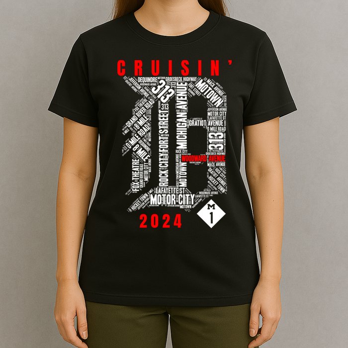 Cruisin Detroit D Woodward Avenue Ave 2024 M1 T-Shirt