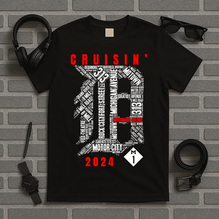 Cruisin Detroit D Woodward Avenue Ave 2024 M1 T-Shirt