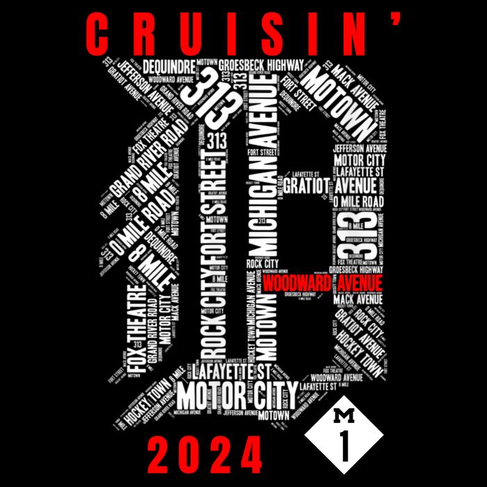 Cruisin Detroit D Woodward Avenue Ave 2024 M1 T-Shirt
