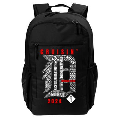 Cruisin Detroit D Woodward Avenue Ave 2024 M1 Daily Commute Backpack