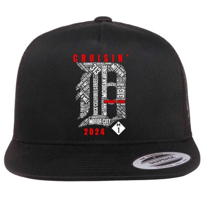 Cruisin Detroit D Woodward Avenue Ave 2024 M1 Flat Bill Trucker Hat