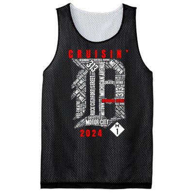 Cruisin Detroit D Woodward Avenue Ave 2024 M1 Mesh Reversible Basketball Jersey Tank