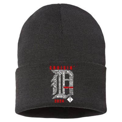 Cruisin Detroit D Woodward Avenue Ave 2024 M1 Sustainable Knit Beanie