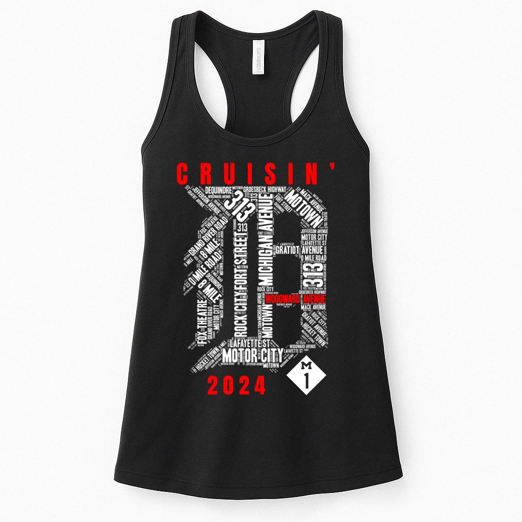 Cruisin Detroit D Woodward Avenue Ave 2024 M1 Womens Tank Top