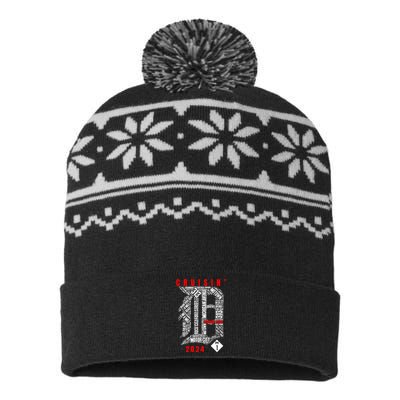 Cruisin Detroit D Woodward Avenue Ave 2024 M1 USA-Made Snowflake Beanie