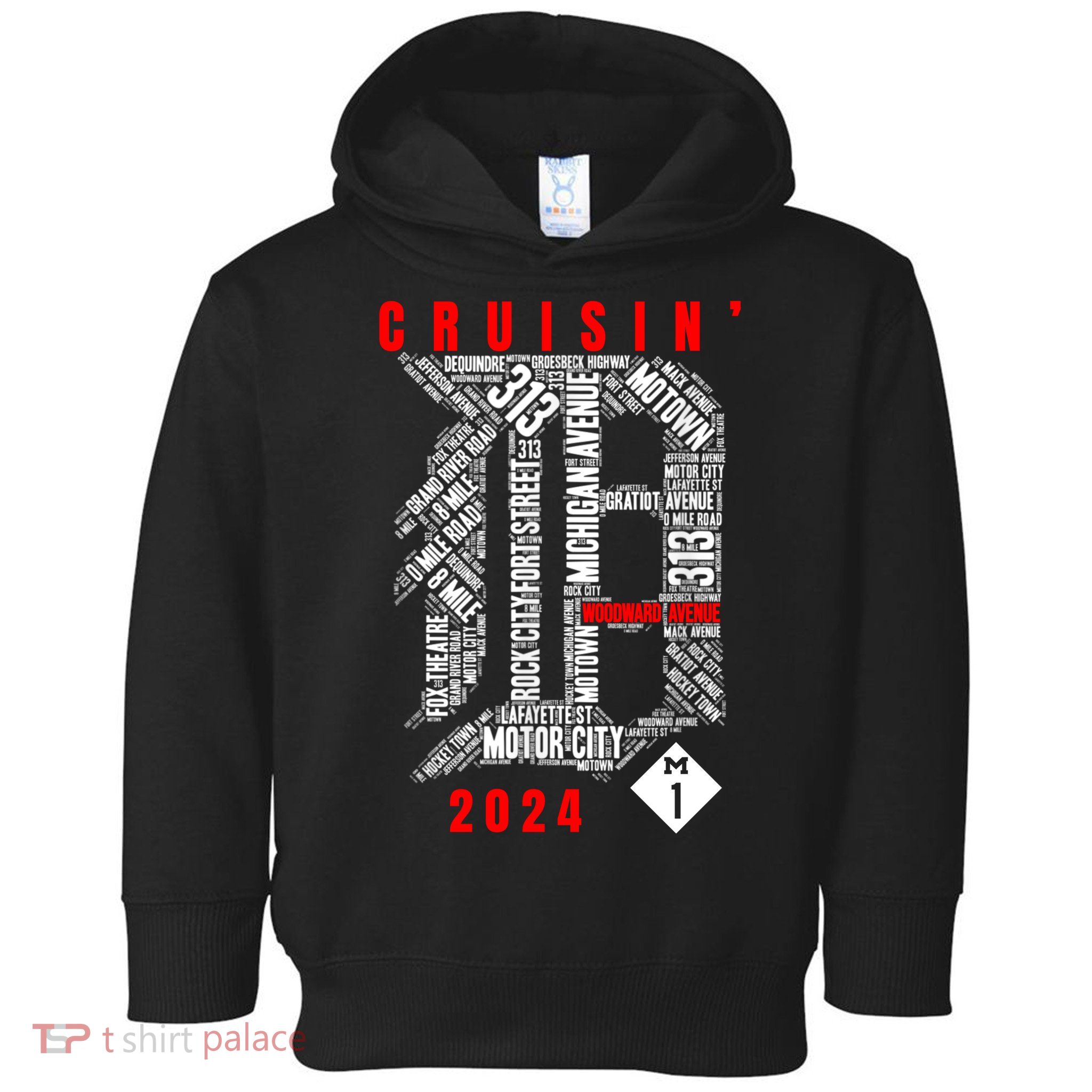 Cruisin Detroit D Woodward Avenue Ave 2024 M1 Toddler Hoodie