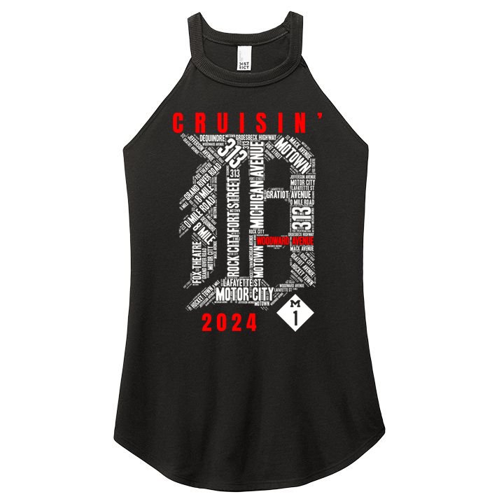 Cruisin Detroit D Woodward Avenue Ave 2024 M1 Women's Perfect Tri Rocker Tank