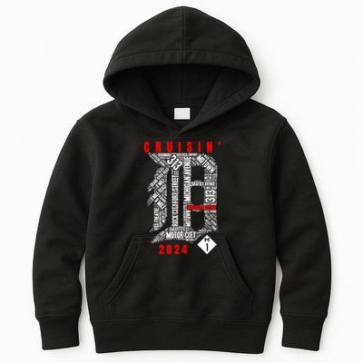 Cruisin Detroit D Woodward Avenue Ave 2024 M1 Kids Hoodie