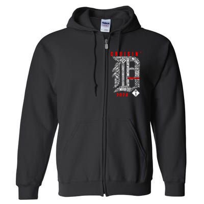 Cruisin Detroit D Woodward Avenue Ave 2024 M1 Full Zip Hoodie