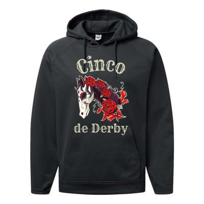 Cinco de Derby Horse Racing Performance Fleece Hoodie