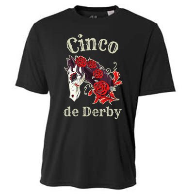 Cinco de Derby Horse Racing Cooling Performance Crew T-Shirt