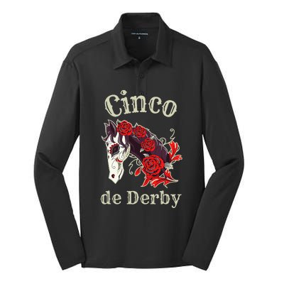 Cinco de Derby Horse Racing Silk Touch Performance Long Sleeve Polo