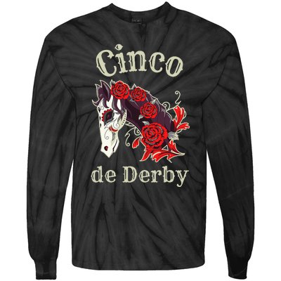 Cinco de Derby Horse Racing Tie-Dye Long Sleeve Shirt