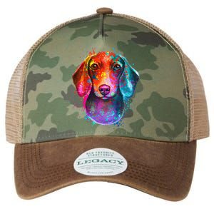 Colorful Dachshund Dog funny pet lover Legacy Tie Dye Trucker Hat