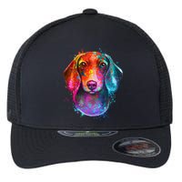 Colorful Dachshund Dog funny pet lover Flexfit Unipanel Trucker Cap