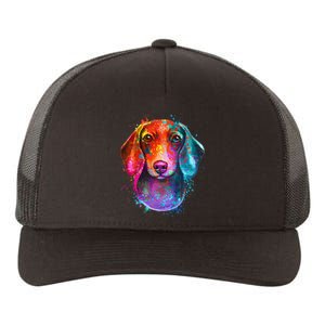 Colorful Dachshund Dog funny pet lover Yupoong Adult 5-Panel Trucker Hat