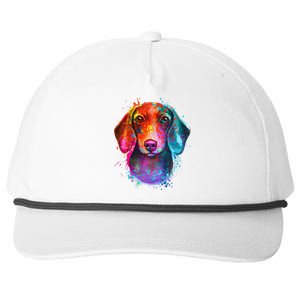 Colorful Dachshund Dog funny pet lover Snapback Five-Panel Rope Hat