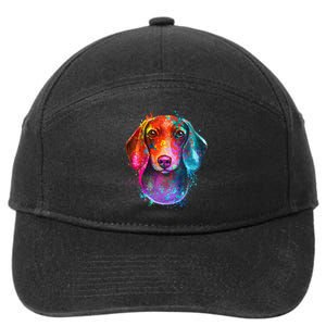 Colorful Dachshund Dog funny pet lover 7-Panel Snapback Hat