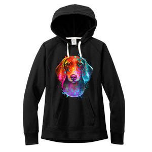 Colorful Dachshund Dog funny pet lover Women's Fleece Hoodie