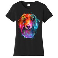 Colorful Dachshund Dog funny pet lover Women's T-Shirt