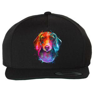 Colorful Dachshund Dog funny pet lover Wool Snapback Cap