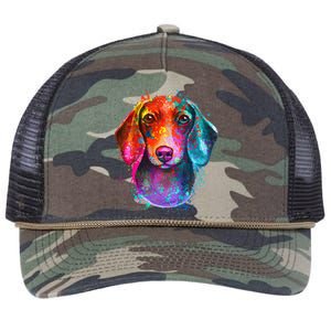 Colorful Dachshund Dog funny pet lover Retro Rope Trucker Hat Cap