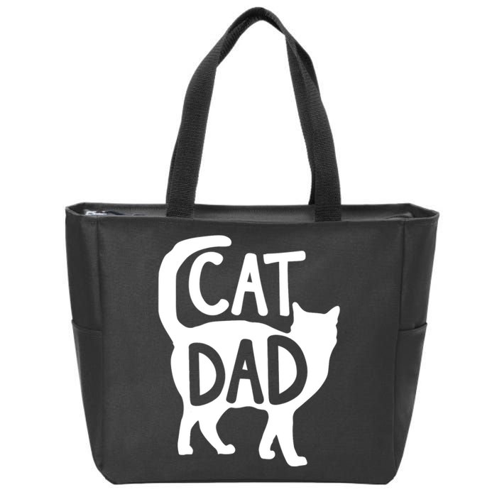 Cat Dad Daddy Cat Lovers Father's Day Gift Zip Tote Bag