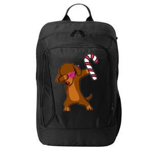 Christmas Dabbing Dachshund Puppy Dog Candy Cane Dance Gift City Backpack