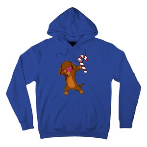 Christmas Dabbing Dachshund Puppy Dog Candy Cane Dance Gift Hoodie