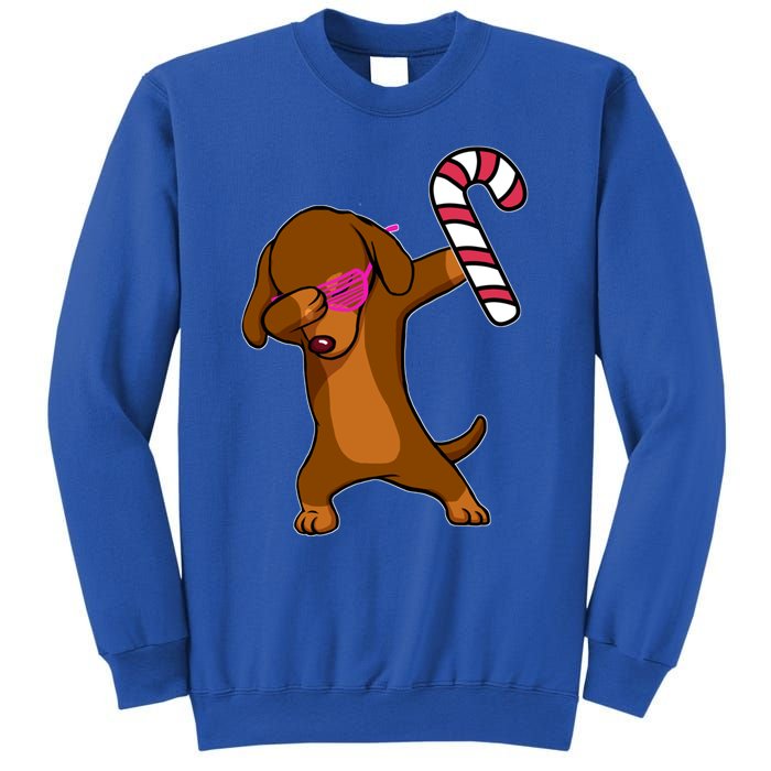 Christmas Dabbing Dachshund Puppy Dog Candy Cane Dance Gift Sweatshirt