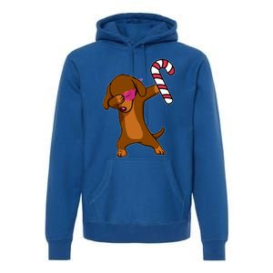 Christmas Dabbing Dachshund Puppy Dog Candy Cane Dance Gift Premium Hoodie