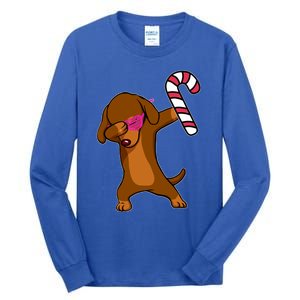 Christmas Dabbing Dachshund Puppy Dog Candy Cane Dance Gift Tall Long Sleeve T-Shirt