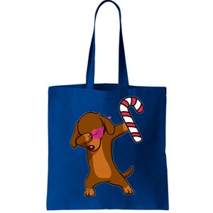 Christmas Dabbing Dachshund Puppy Dog Candy Cane Dance Gift Tote Bag