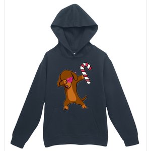 Christmas Dabbing Dachshund Puppy Dog Candy Cane Dance Gift Urban Pullover Hoodie