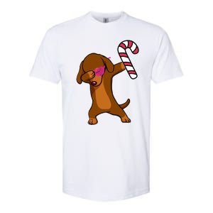 Christmas Dabbing Dachshund Puppy Dog Candy Cane Dance Gift Softstyle CVC T-Shirt