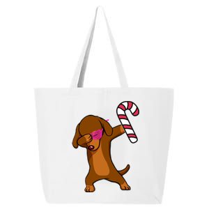 Christmas Dabbing Dachshund Puppy Dog Candy Cane Dance Gift 25L Jumbo Tote