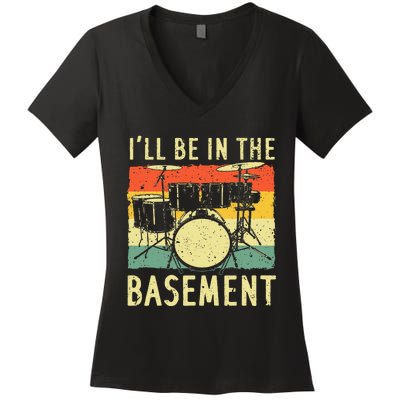 Cool Drumming Design For Men Women Drum Set Drumming Drummer Women's V-Neck T-Shirt